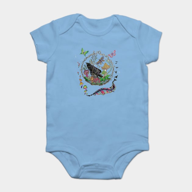 Raven's Mushrooms Baby Bodysuit by Delight's Fantasy Art